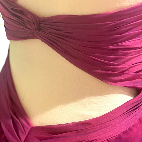 La Femme Strapless Open Back Short Formal Gown with Beaded Detail - Picture 5 of 10